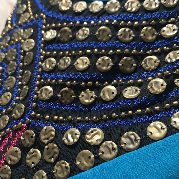 Studio Y Turquoise embellished Beaded Bib Tank Top - Picture 7 of 8